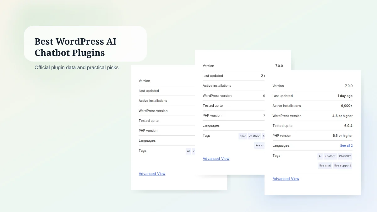 Comparison image for the best WordPress AI chatbot plugins in 2026