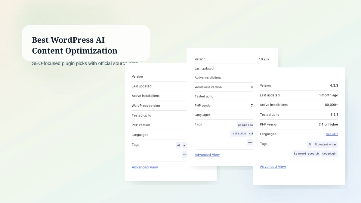 Comparison image for the best WordPress AI content optimization plugins in 2026