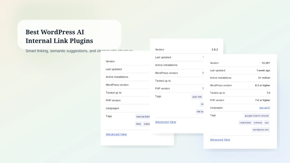 Comparison image for the best WordPress AI internal link plugins in 2026
