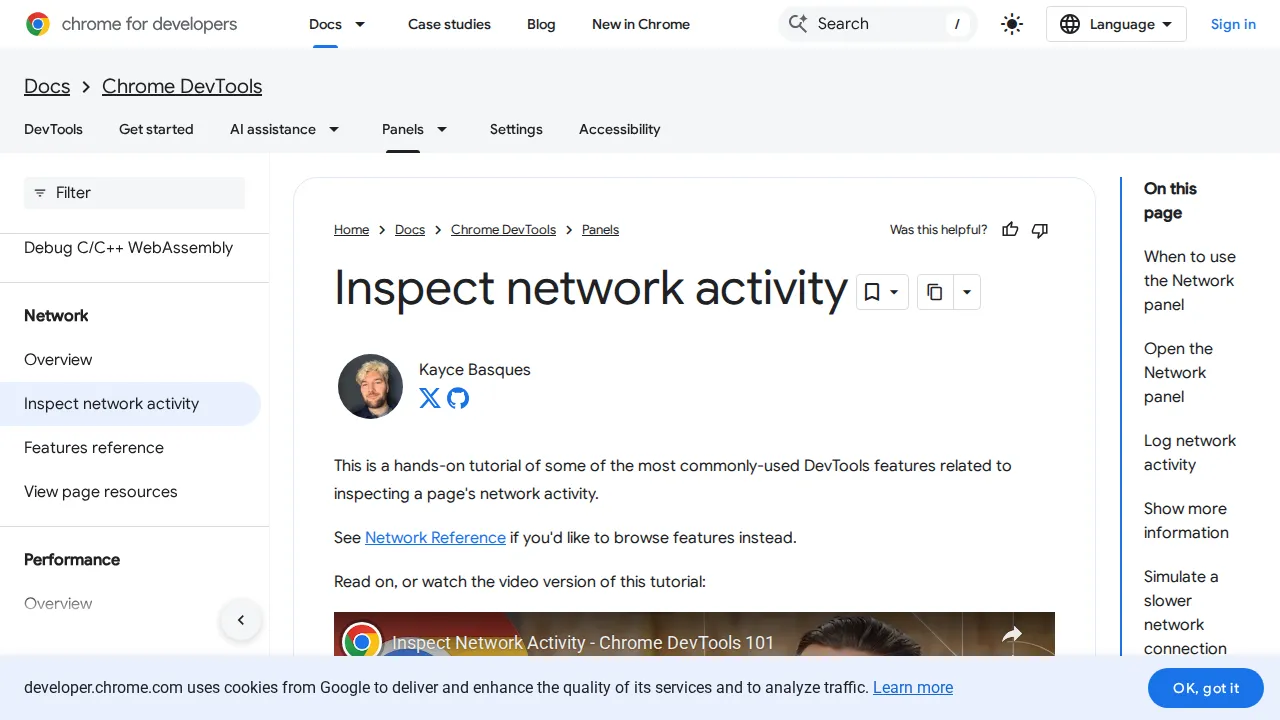 Chrome DevTools Network panel for inspecting redirect chains