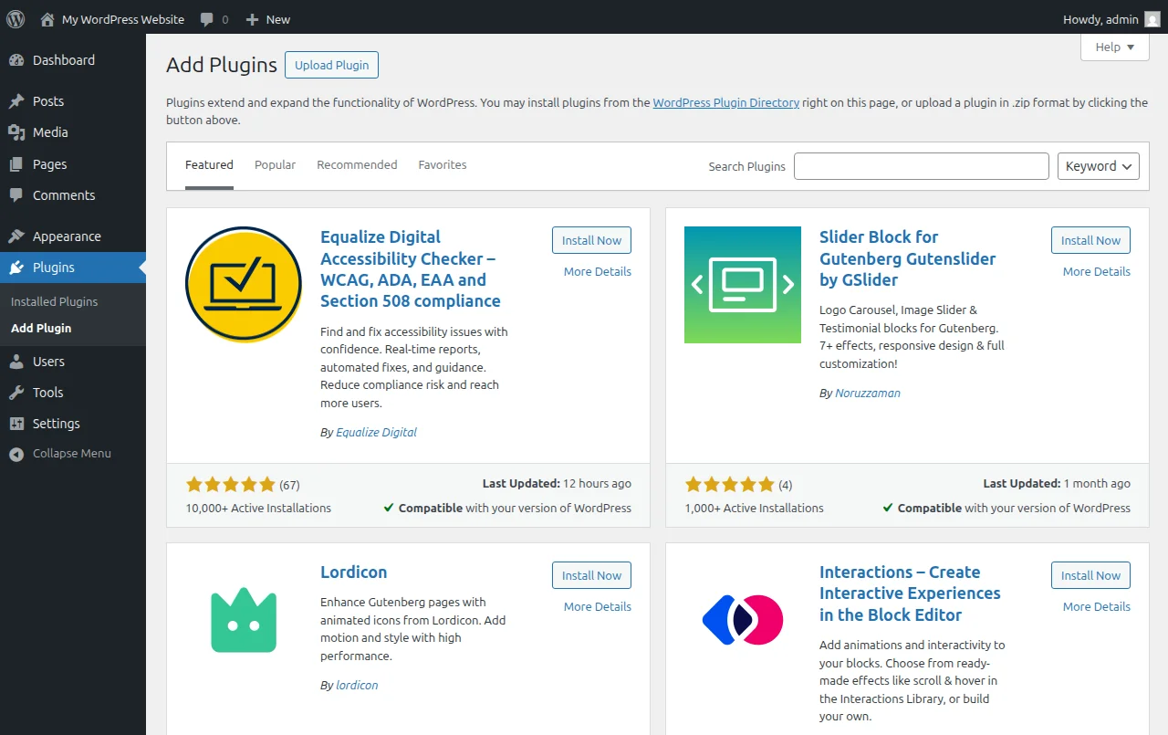 The WordPress plugin directory at wordpress.org showing thousands of available plugins