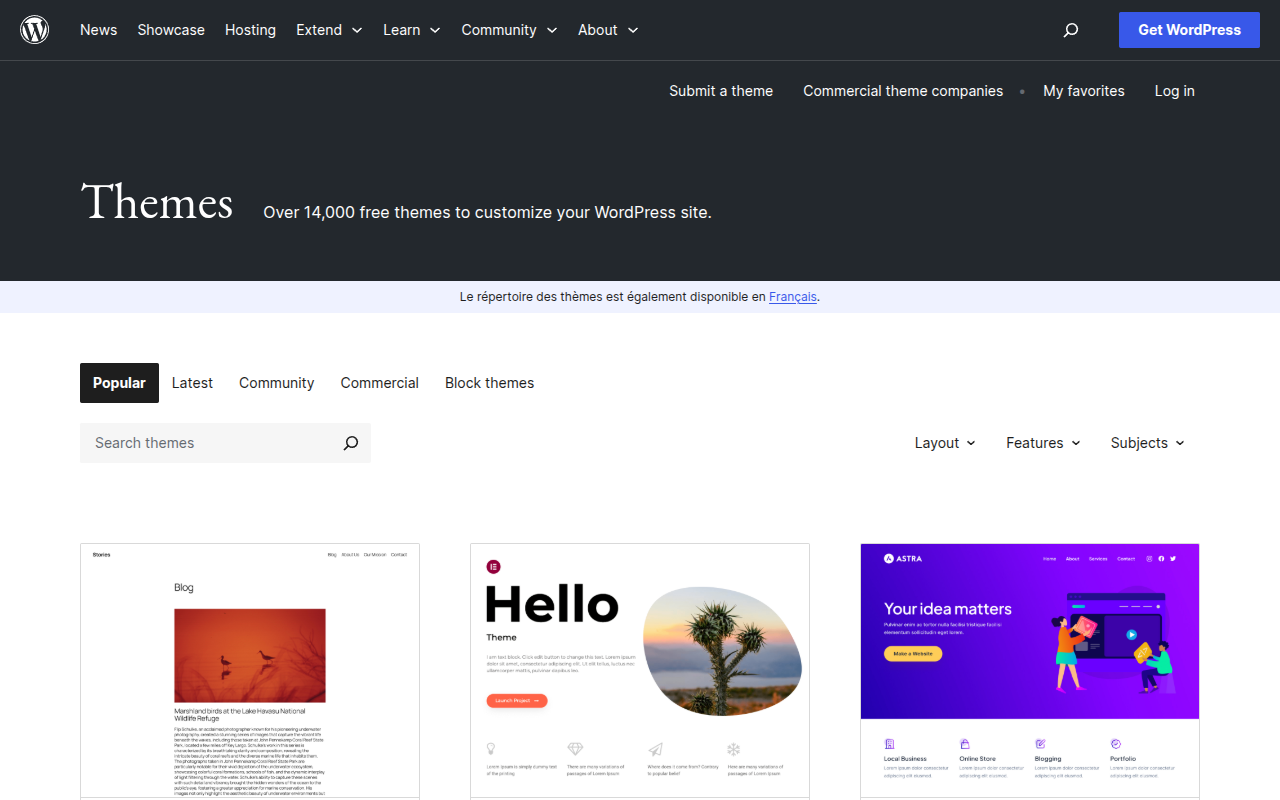 WordPress theme directory — child themes build on top of existing parent themes