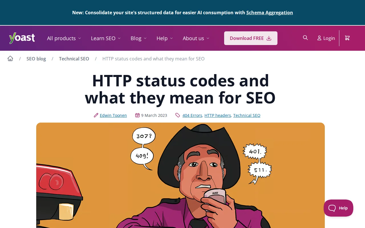 Yoast guide explaining HTTP status codes and their SEO meaning
