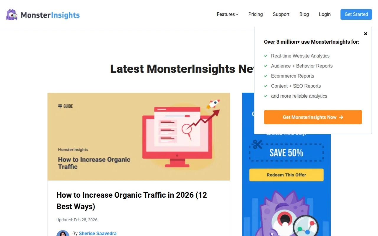 MonsterInsights guide on how to increase organic traffic to your WordPress site