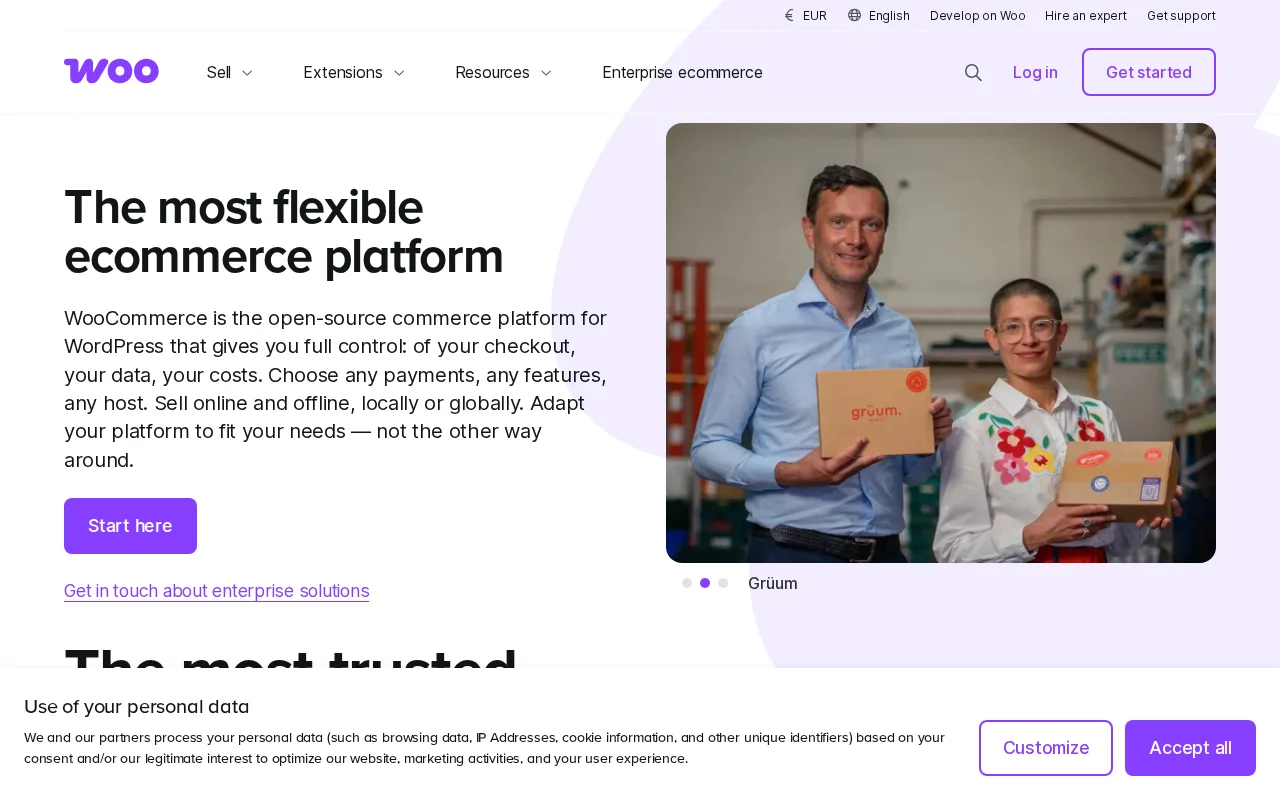 WooCommerce.com — the platform that powers product pages for WordPress online stores