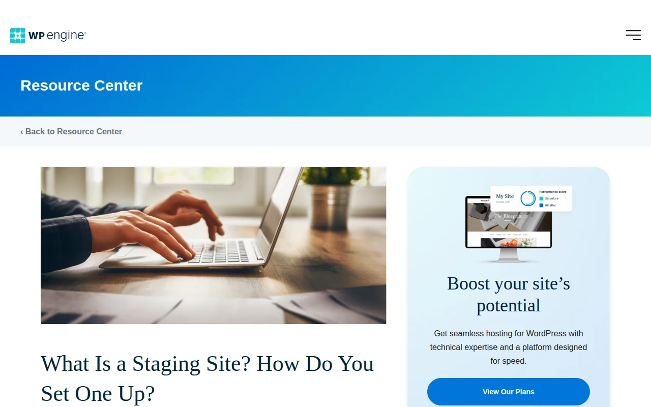 WP Engine staging site guide