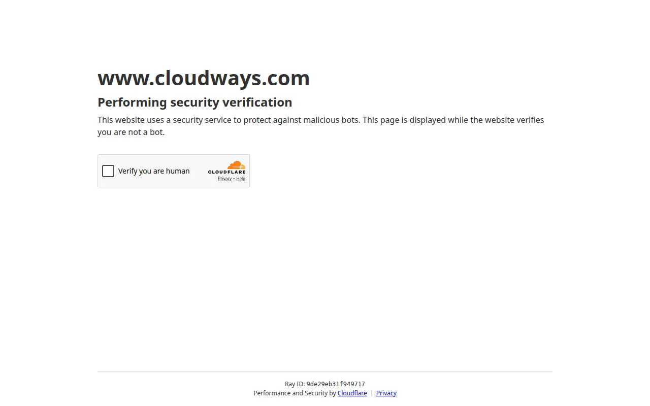 Cloudways managed VPS hosting page showing cloud-based WordPress hosting plans with DigitalOcean, AWS, and Google Cloud options