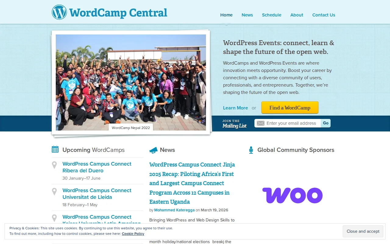 WordCamp Central — the hub for all WordPress conferences worldwide