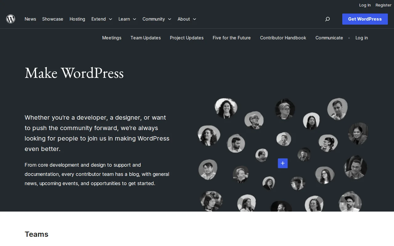 make.wordpress.org — the hub for WordPress contributor teams