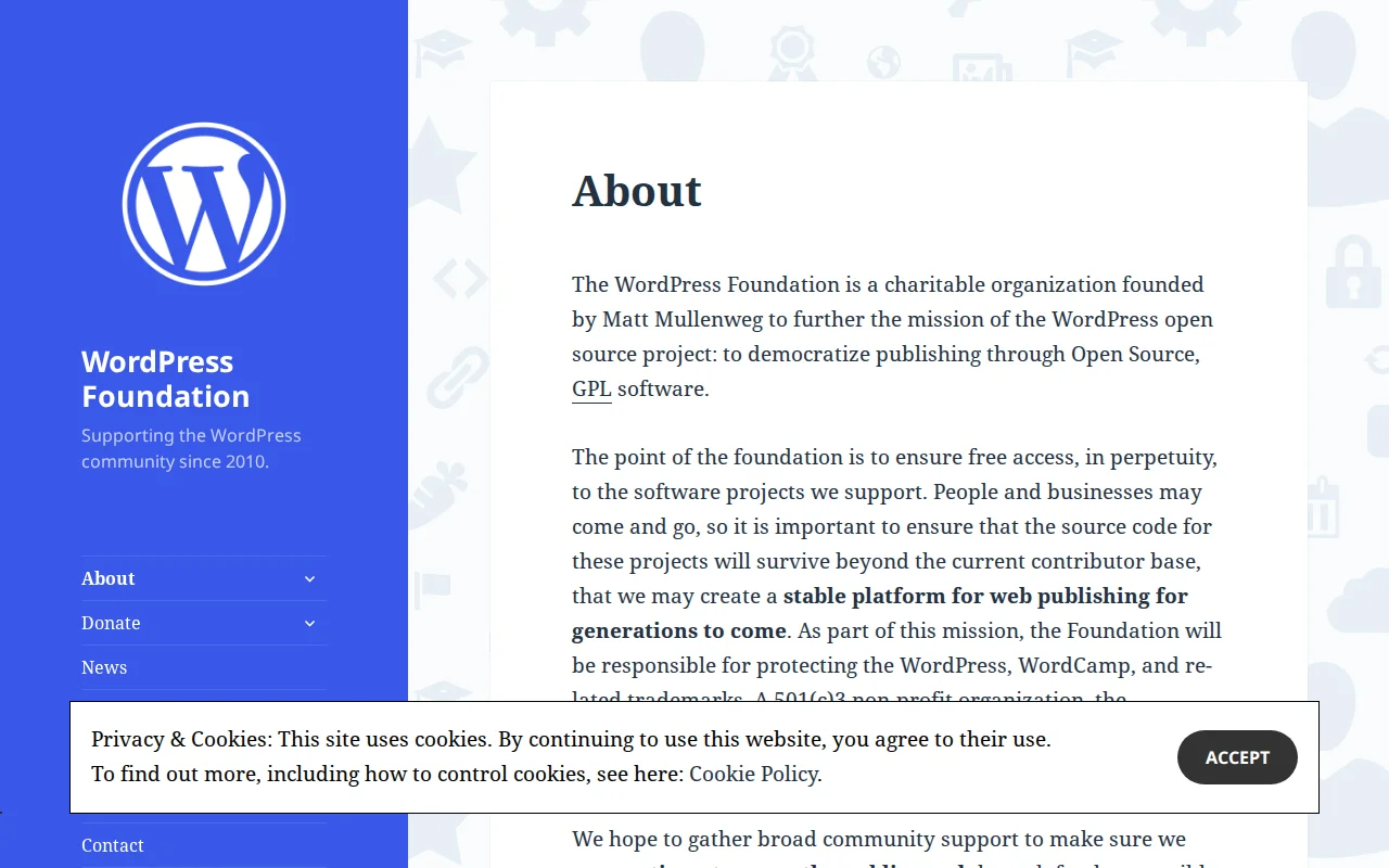 WordPress Foundation website — Supporting the WordPress community since 2010