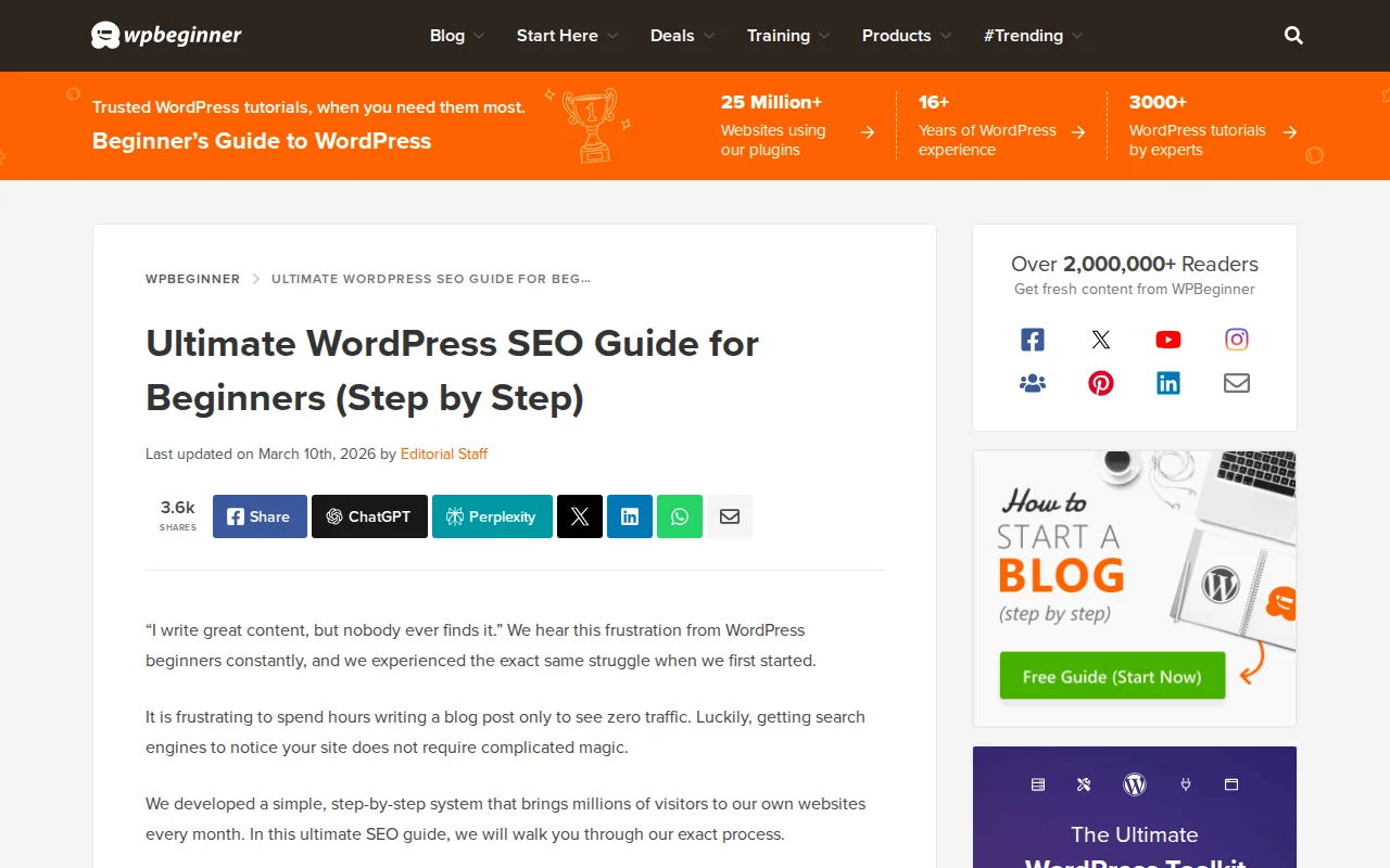 WPBeginner Ultimate WordPress SEO Guide
