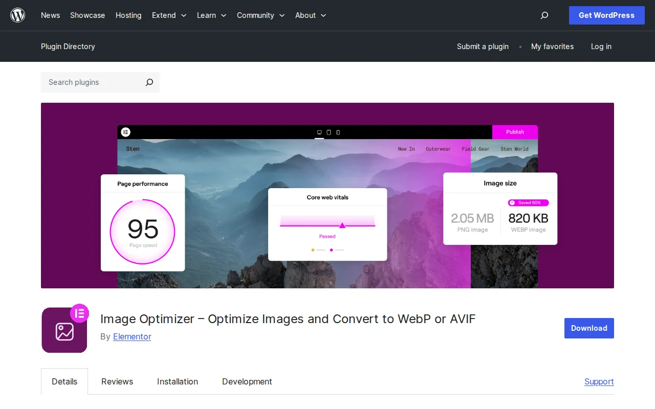 Image Optimizer by Elementor on WordPress.org