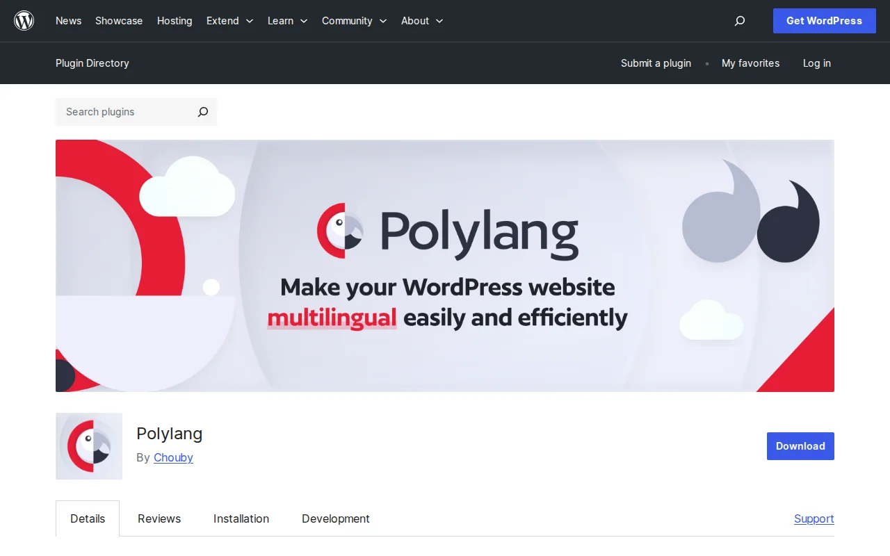 Polylang multilingual plugin on WordPress.org
