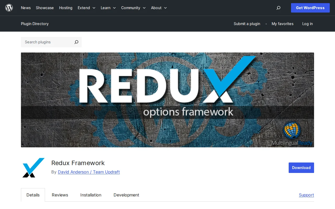 Redux Framework on WordPress.org