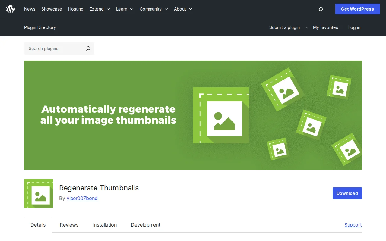 Regenerate Thumbnails on WordPress.org