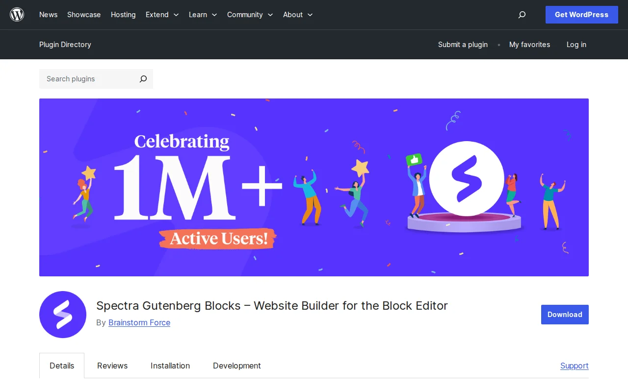 Spectra Gutenberg Blocks on WordPress.org