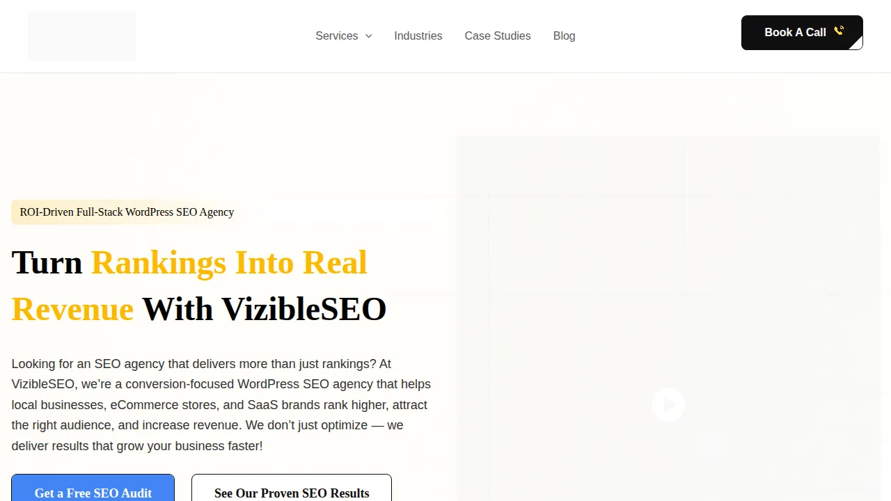 VizibleSEO homepage — a WordPress-specific SEO agency